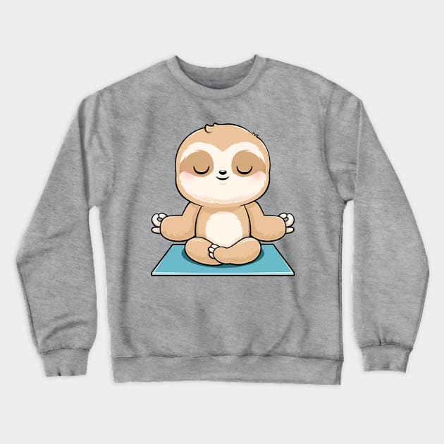 Cute Sloth Meditating Crewneck Sweatshirt by PnJ